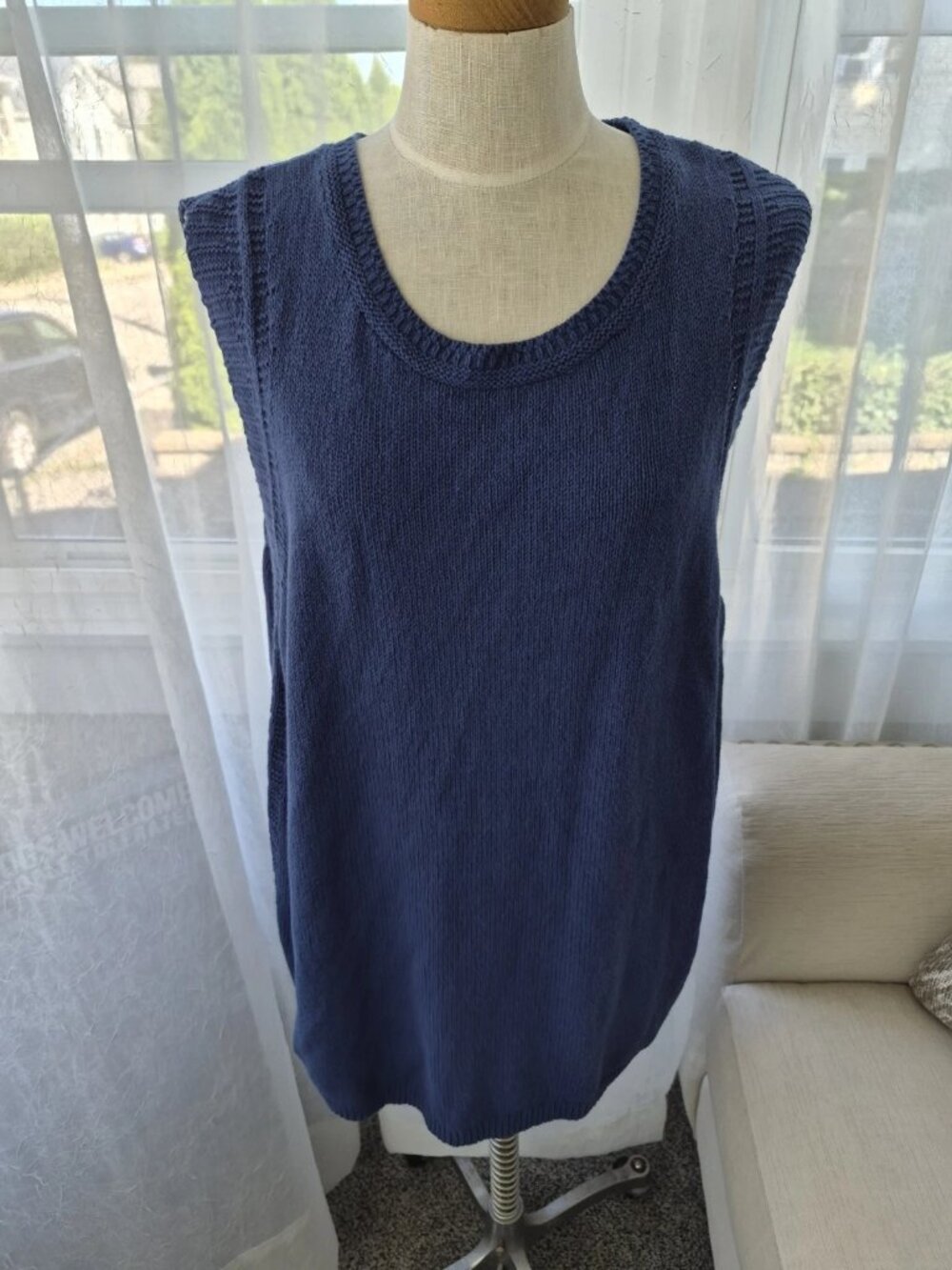 J Jill womens 3X blue sleeveless sweater shell